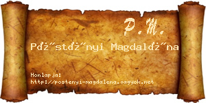 Pöstényi Magdaléna névjegykártya
